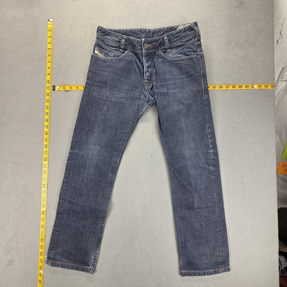 Diesel Jeans Mens 28x32 Blue Poiak Regular Slim Tapered Button Fly 0088Z
